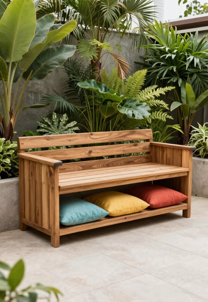 16 Patio Cushion Storage Ideas: Tidy Weatherproof Solutions 5 16 Patio Cushion Storage Ideas: Tidy Weatherproof Solutions - 5. Bench Seating with Built-in Storage 1