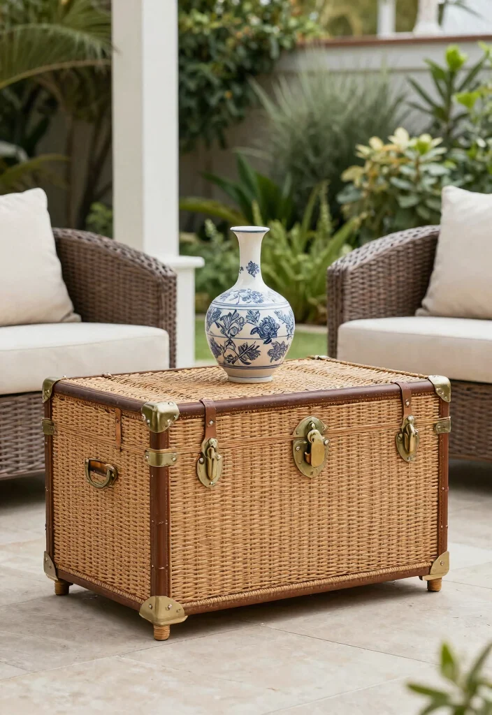 16 Patio Cushion Storage Ideas: Tidy Weatherproof Solutions 9 16 Patio Cushion Storage Ideas: Tidy Weatherproof Solutions - 9. Stylish Trunks 1