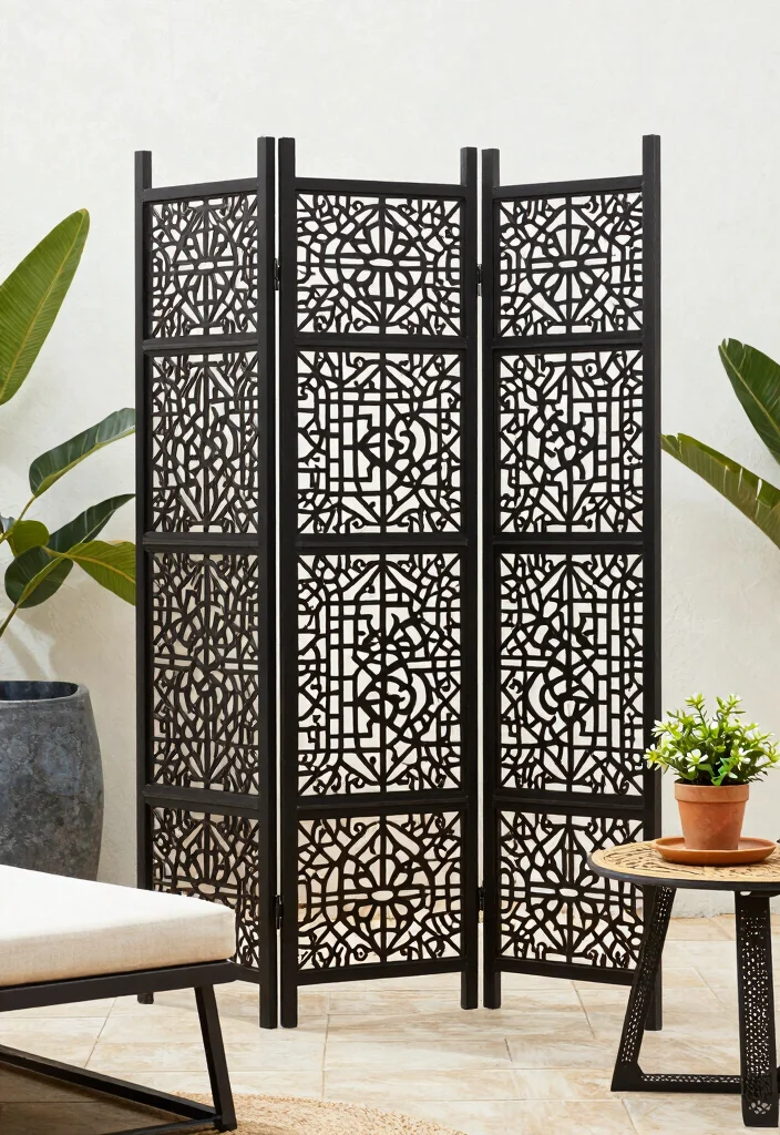 16 Patio Sliding Door Coverings Ideas for Stylish Privacy 11 16 Patio Sliding Door Coverings Ideas for Stylish Privacy - 11. Decorative Screens for Artistic Flair 1