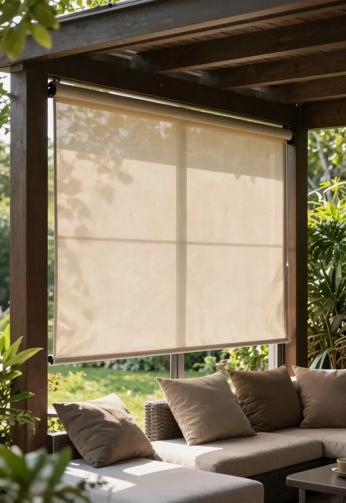 16 Patio Sliding Door Coverings Ideas for Stylish Privacy 13 16 Patio Sliding Door Coverings Ideas for Stylish Privacy - 13. Outdoor Roll-Up Shades for Versatility 1