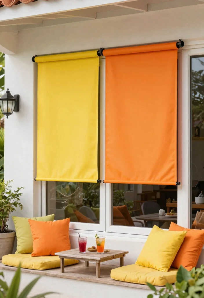 16 Patio Sliding Door Coverings Ideas for Stylish Privacy 14 16 Patio Sliding Door Coverings Ideas for Stylish Privacy - 14. Colorful Vinyl Shades for a Fun Touch 1