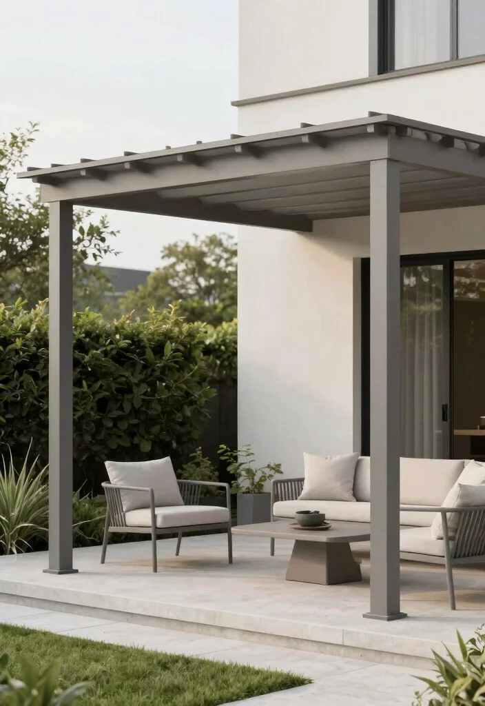 16 Porch Pergola Ideas Welcoming Front Entry Shade - 10. Minimalist Pergola 1