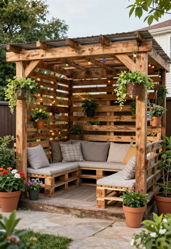 16 Porch Pergola Ideas Welcoming Front Entry Shade - 9. DIY Pallet Pergola 1
