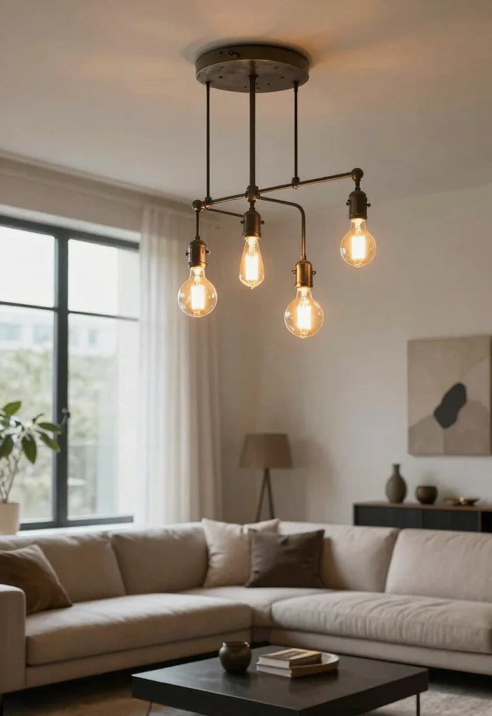 16 Profile Light Ceiling Design for Living Room Ideas Minimal Glow - 14. Industrial-Style Ceiling Lighting 1