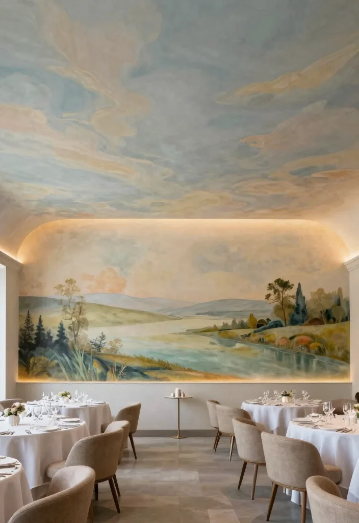 16 Reception Ceiling Design Ideas for an Elegant First Impression 13 16 Reception Ceiling Design Ideas for an Elegant First Impression - 13. Elegant Mural Ceilings 1