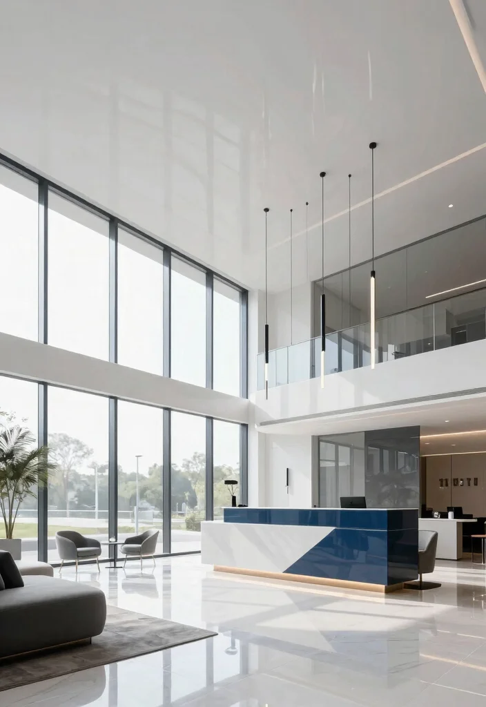 16 Reception Ceiling Design Ideas for an Elegant First Impression 2 16 Reception Ceiling Design Ideas for an Elegant First Impression - 2. Glossy Finishes for a Sleek Look 1