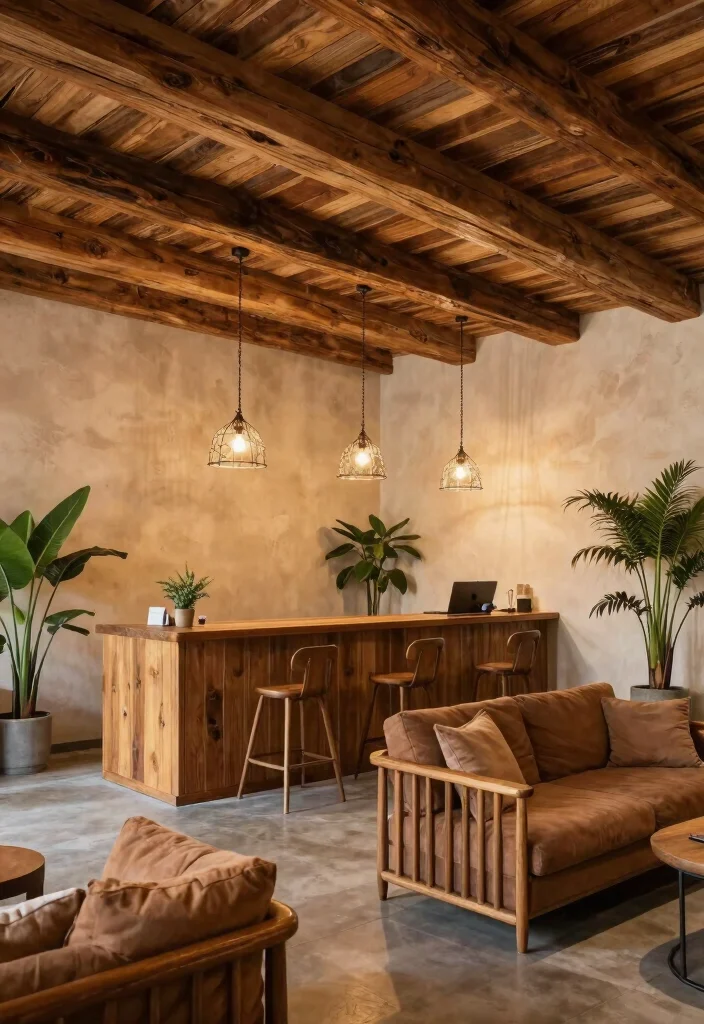 16 Reception Ceiling Design Ideas for an Elegant First Impression 3 16 Reception Ceiling Design Ideas for an Elegant First Impression - 3. Wood Beamed Ceilings for Warmth 1