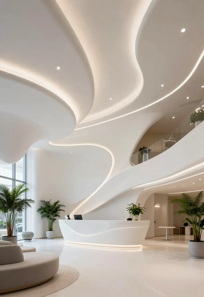 16 Reception Ceiling Design Ideas for an Elegant First Impression 4 16 Reception Ceiling Design Ideas for an Elegant First Impression - 4. Artistic Sculptural Ceilings 1