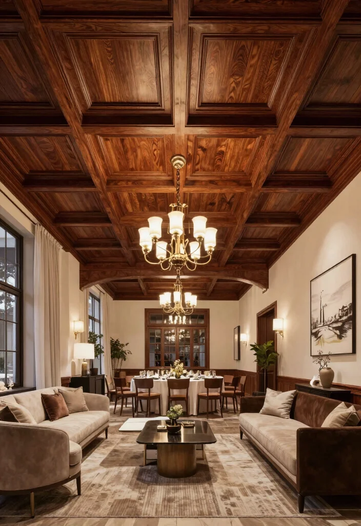 16 Reception Ceiling Design Ideas for an Elegant First Impression 6 16 Reception Ceiling Design Ideas for an Elegant First Impression - 6. Classic Coffered Ceilings 1