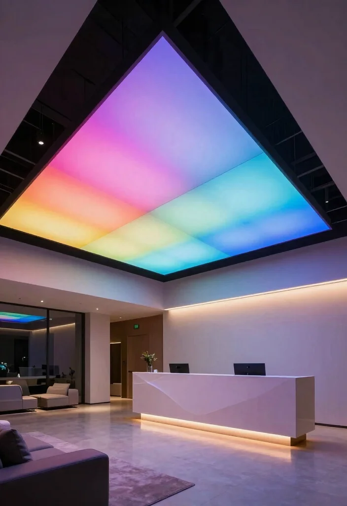 16 Reception Ceiling Design Ideas for an Elegant First Impression 7 16 Reception Ceiling Design Ideas for an Elegant First Impression - 7. Innovative LED Ceilings 1