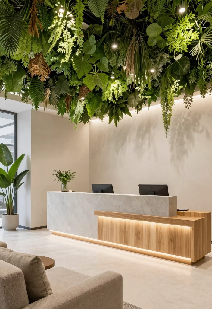 16 Reception Ceiling Design Ideas for an Elegant First Impression 9 16 Reception Ceiling Design Ideas for an Elegant First Impression - 9. Eco-Friendly Green Ceilings 1