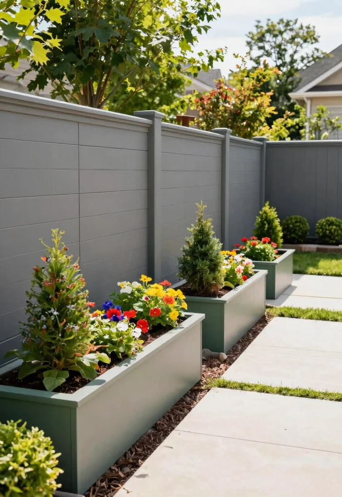 16 Side Yard Fence Ideas to Maximize Narrow Spaces 15 16 Side Yard Fence Ideas to Maximize Narrow Spaces - 15. Composite Fencing with Green Inserts 1