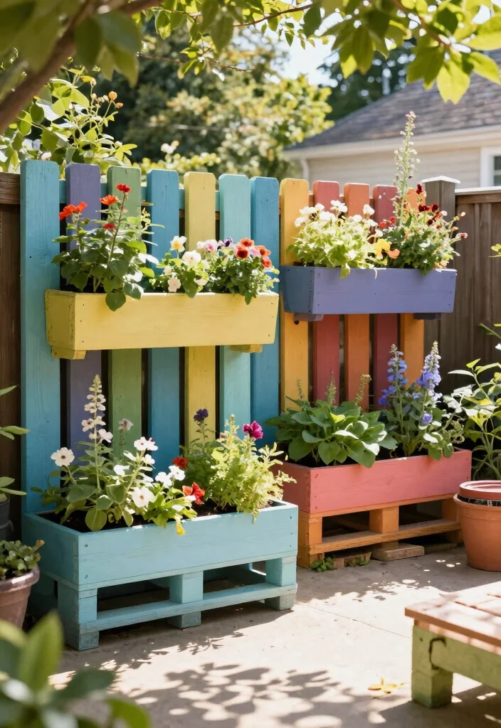 16 Side Yard Fence Ideas to Maximize Narrow Spaces 16 16 Side Yard Fence Ideas to Maximize Narrow Spaces - 16. DIY Pallet Fence with Vertical Planters 1