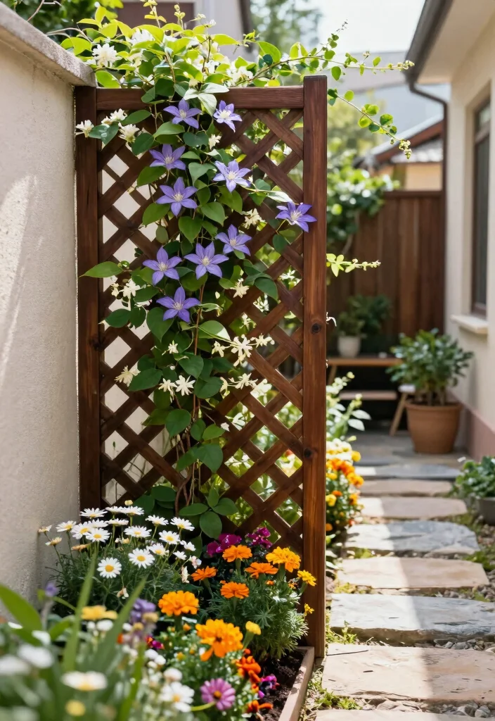 16 Side Yard Fence Ideas to Maximize Narrow Spaces 2 16 Side Yard Fence Ideas to Maximize Narrow Spaces - 2. Privacy Lattice Panel 1
