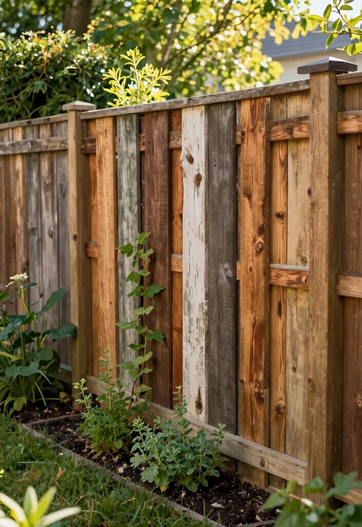 16 Side Yard Fence Ideas to Maximize Narrow Spaces 4 16 Side Yard Fence Ideas to Maximize Narrow Spaces - 4. Reclaimed Wood Fencing 1