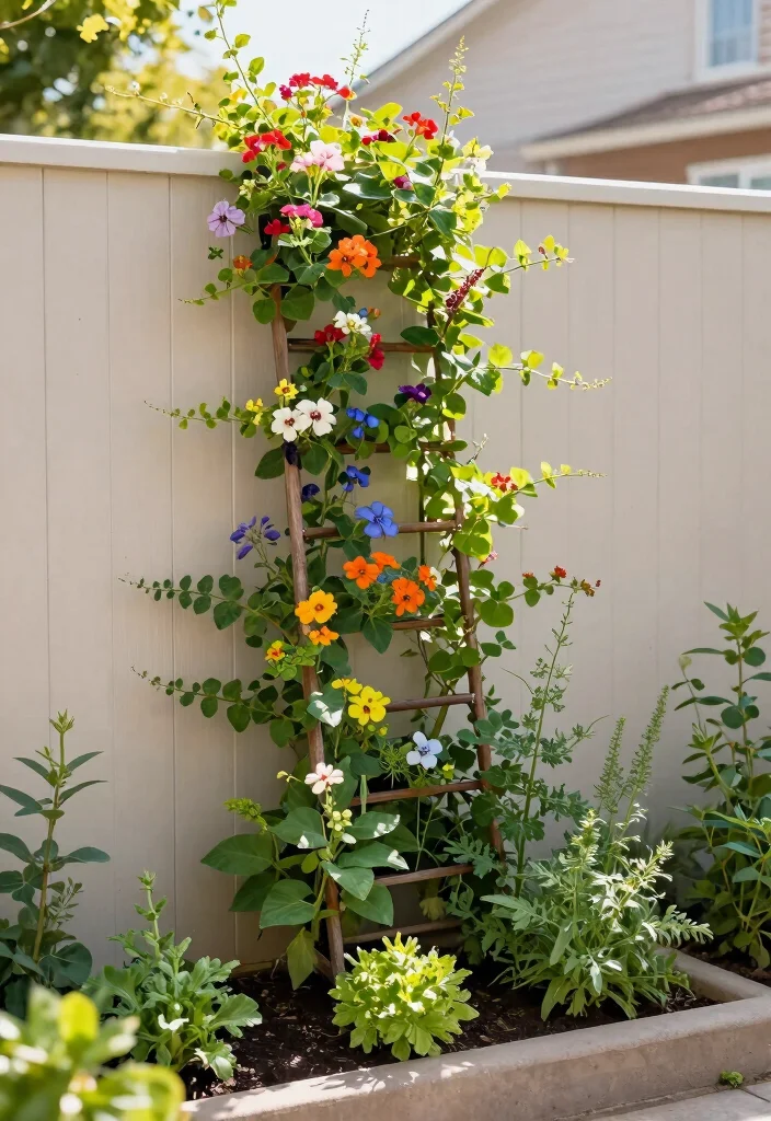 16 Side Yard Fence Ideas to Maximize Narrow Spaces 9 16 Side Yard Fence Ideas to Maximize Narrow Spaces - 9. Vertical Garden Trellis 1