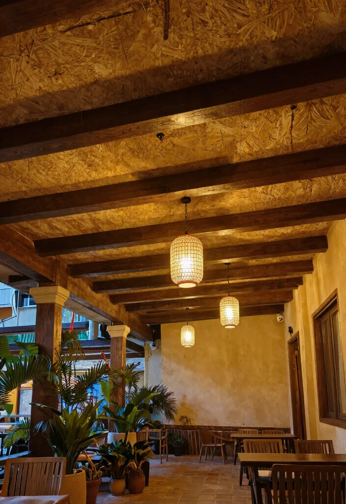 16 Terrace Living Room Ideas for Indoor-Outdoor Flow - 11. Textured Ceiling Ideas 1