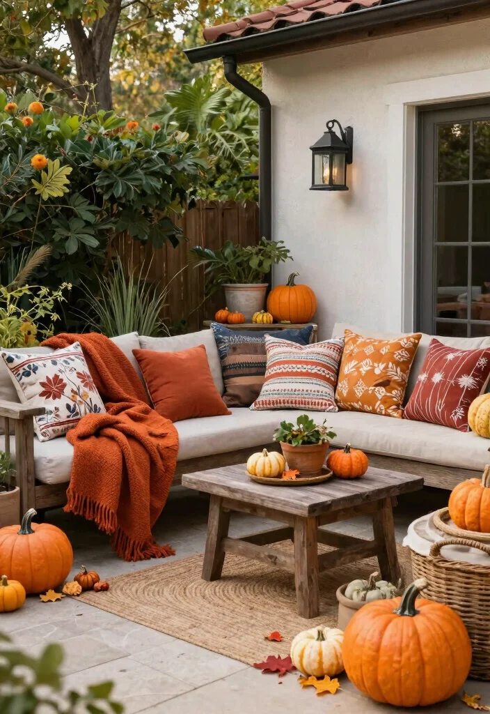 16 Terrace Living Room Ideas for Indoor-Outdoor Flow - 15. Seasonal Decor Rotation 1
