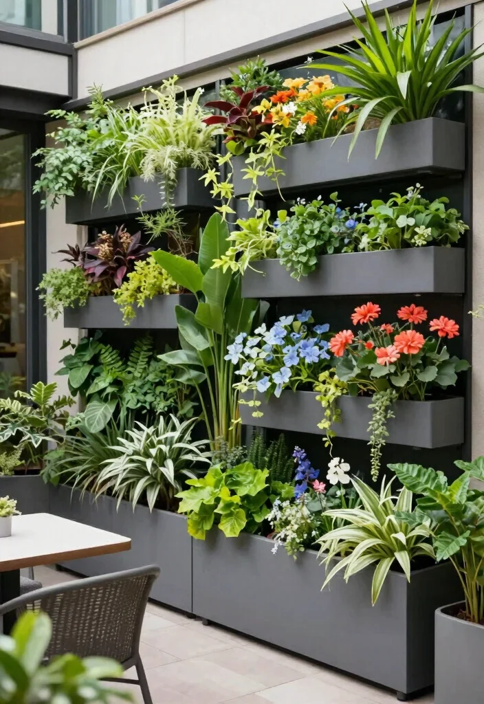 16 Terrace Living Room Ideas for Indoor-Outdoor Flow - 2. Vertical Garden Focal Point 1