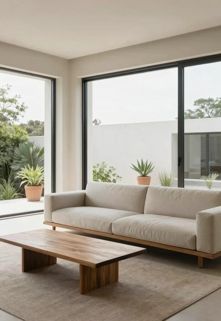 16 Terrace Living Room Ideas for Indoor-Outdoor Flow - 4. Minimalist Open Concept 1