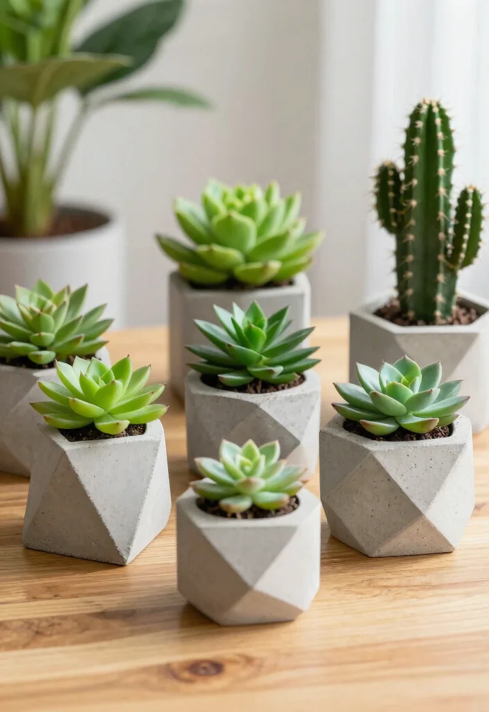 16 Unique Planter Ideas Indoor Creative Statement Pots - 1. Geometric Concrete Planters 1