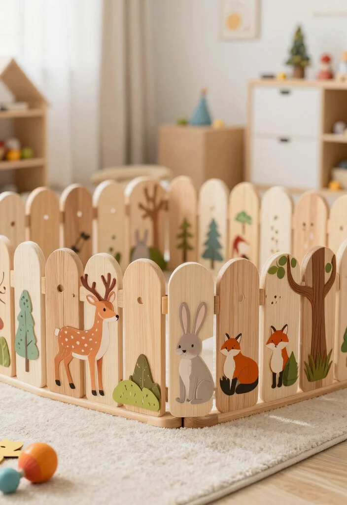 17 Animal Crossing Fence Ideas: Cute Game Inspired Designs - 16. Woodland-Themed Fence 1