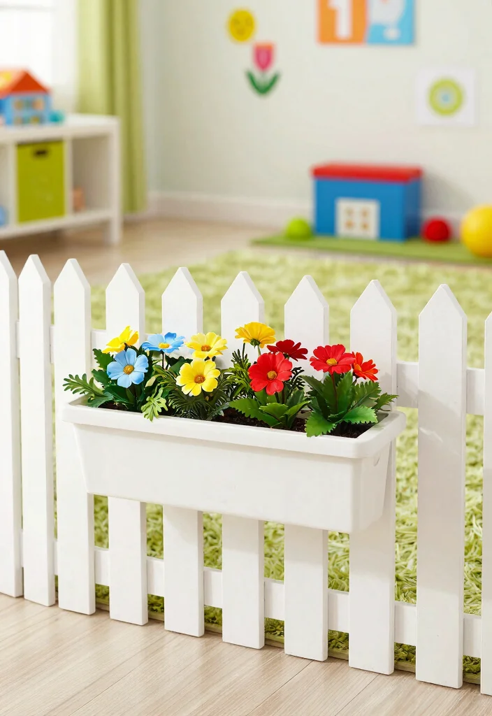 17 Animal Crossing Fence Ideas: Cute Game Inspired Designs - 7. Picket Fence with Planters 1