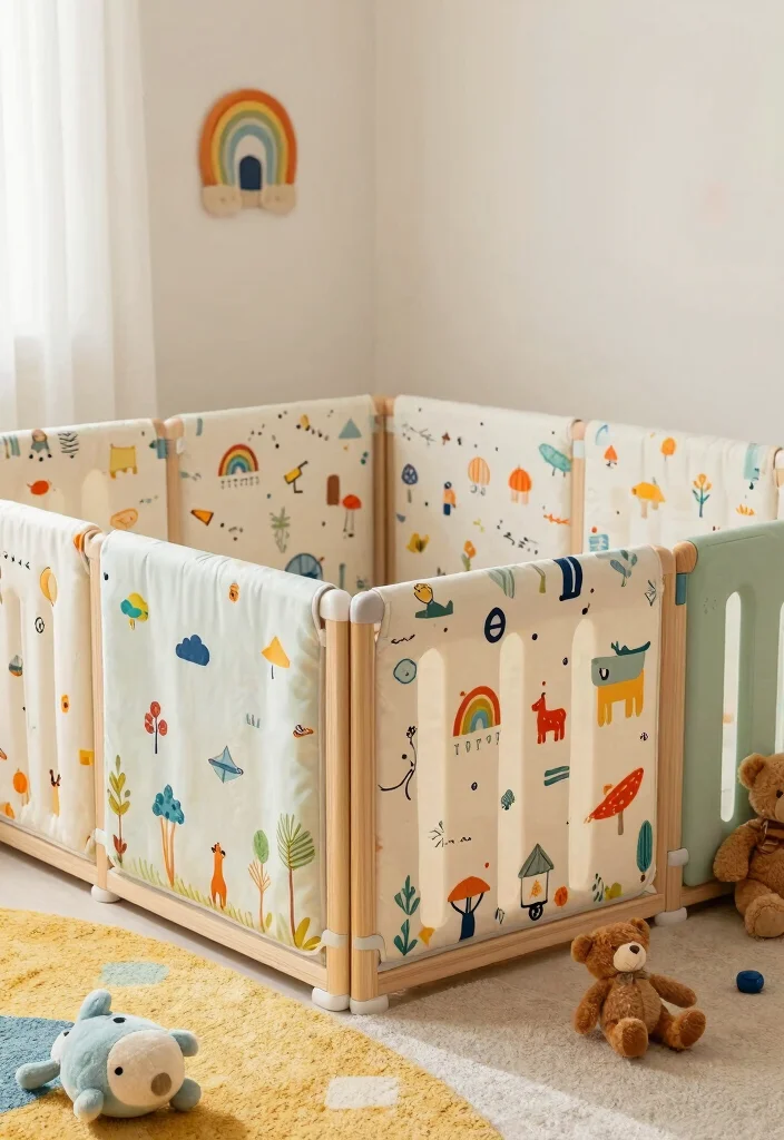 17 Animal Crossing Fence Ideas: Cute Game Inspired Designs - 9. Fabric-Covered Fence Panels 1