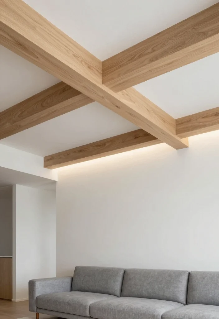 17 Faux Beams Low Ceiling Ideas Add Charm Without Height 11 17 Faux Beams Low Ceiling Ideas Add Charm Without Height - 11. Floating Faux Beams for Modern Appeal 1