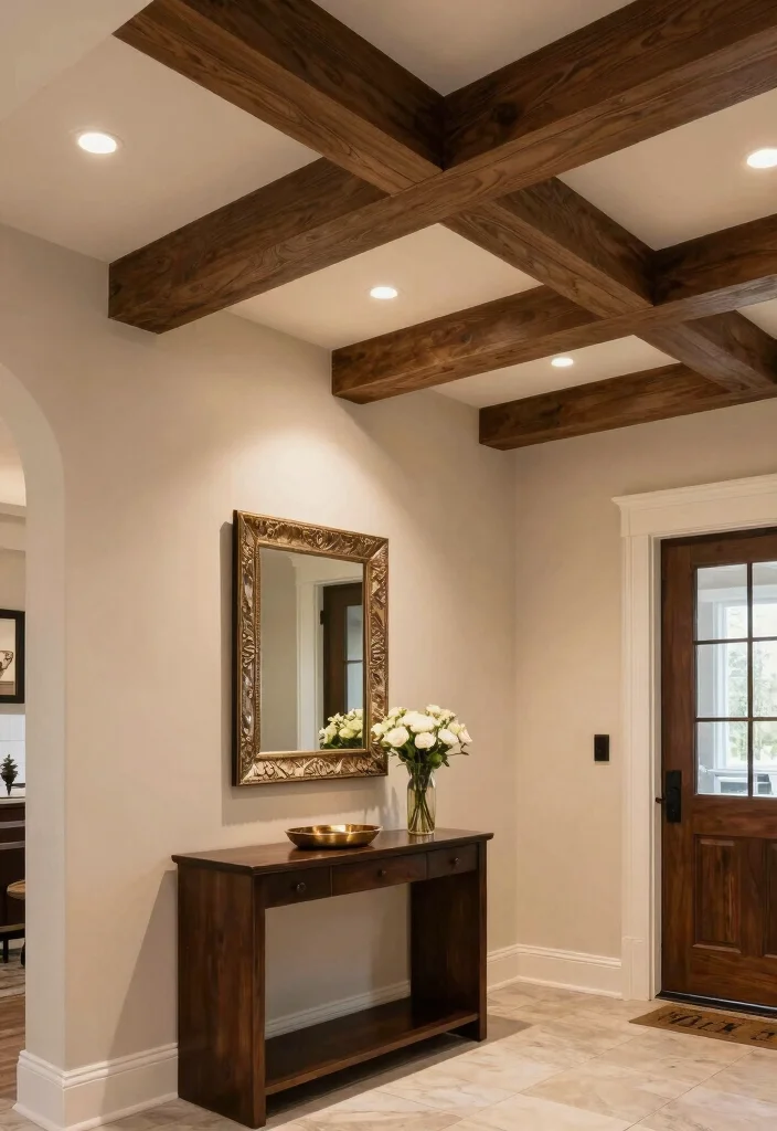 17 Faux Beams Low Ceiling Ideas Add Charm Without Height 14 17 Faux Beams Low Ceiling Ideas Add Charm Without Height - 14. Faux Beams in the Entryway for Grand Welcome 1
