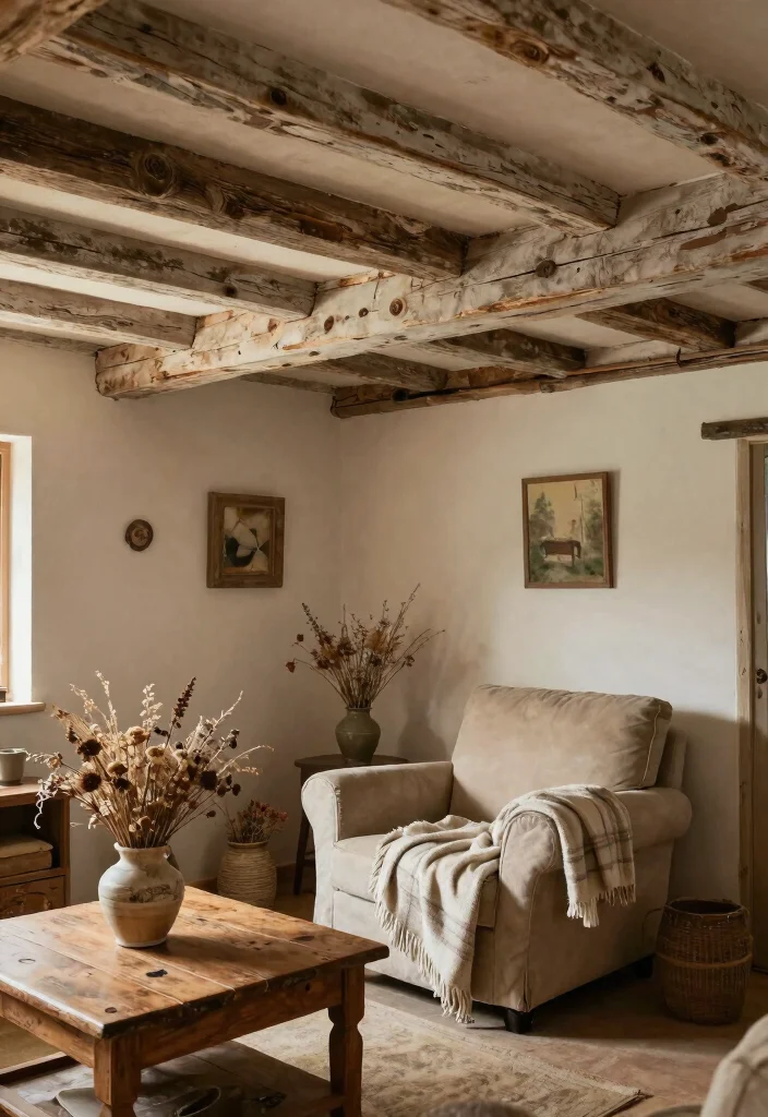 17 Faux Beams Low Ceiling Ideas Add Charm Without Height 6 17 Faux Beams Low Ceiling Ideas Add Charm Without Height - 6. Rustic Beams with a Weathered Look 1