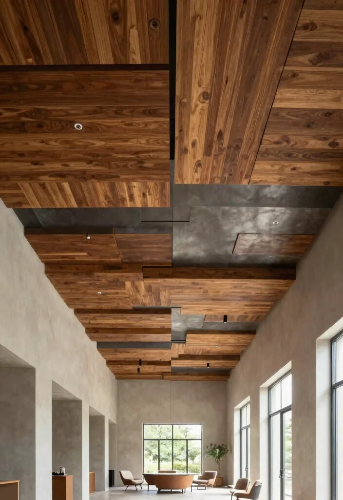 17 Modern False Ceiling Design for Hall Ideas: Sleek Architecture 17 17 Modern False Ceiling Design for Hall Ideas: Sleek Architecture - 17. Mixed Materials 1