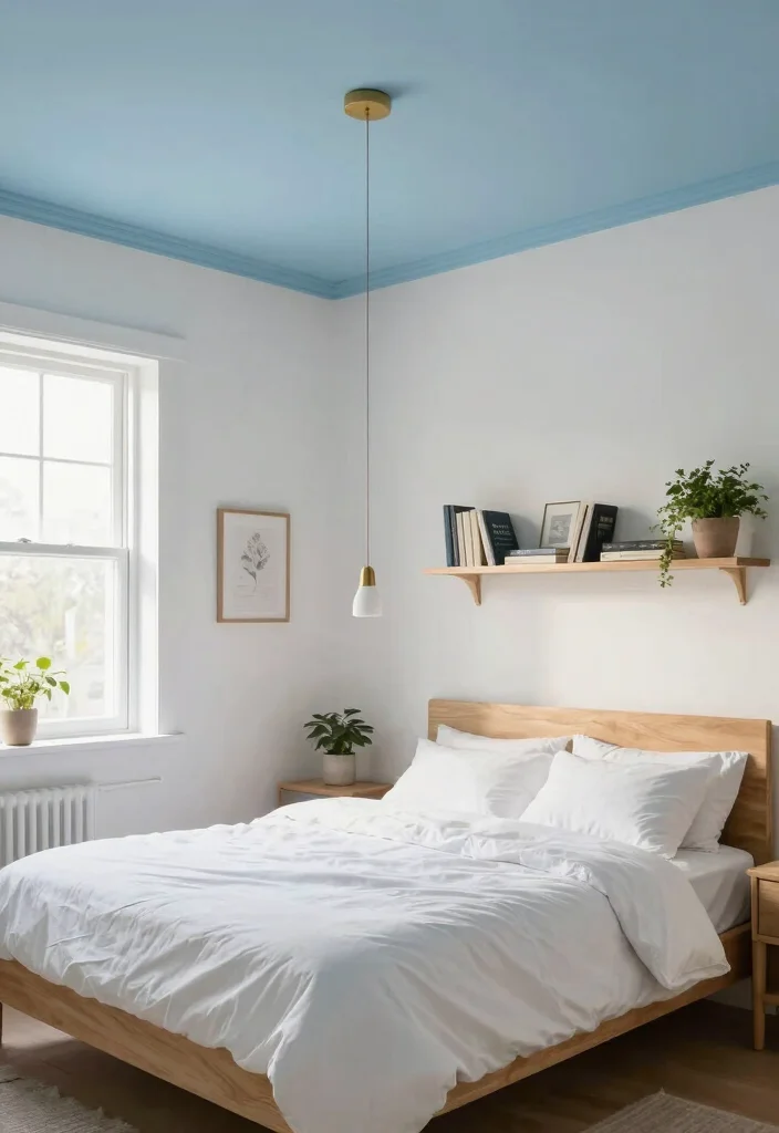 17 Painted Ceiling Bedroom Ideas: Bold Designer Statement - 1. Dreamy Sky Blue 1