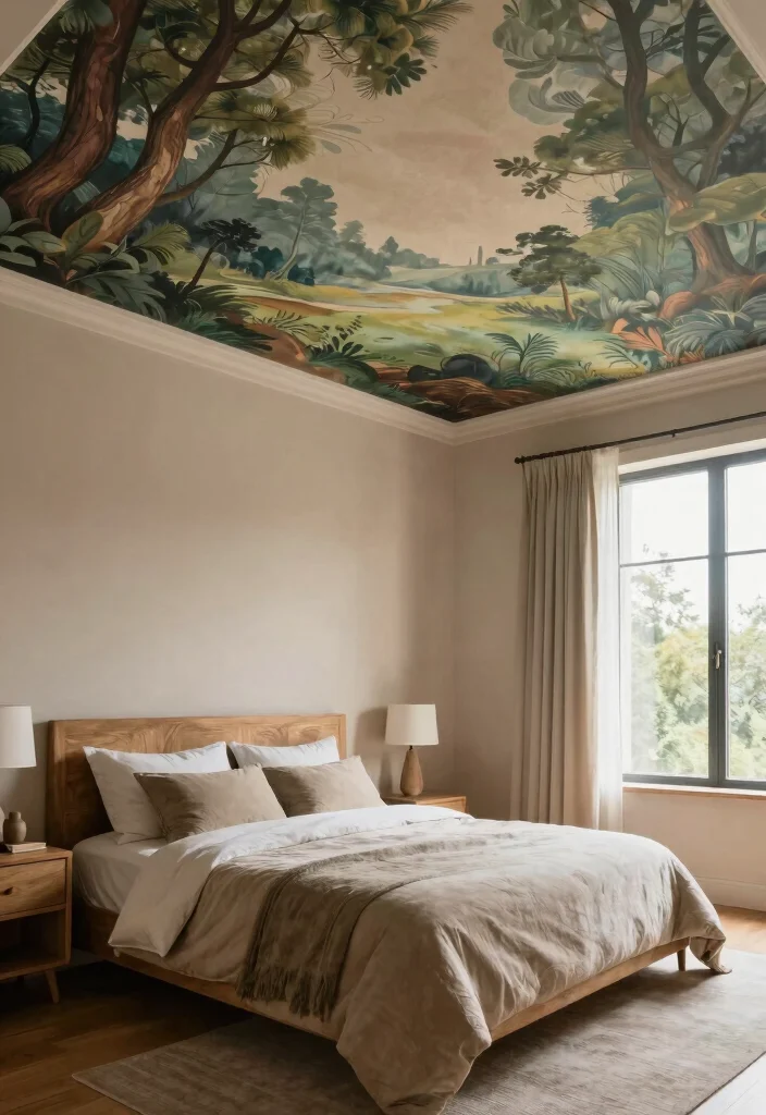 17 Painted Ceiling Bedroom Ideas: Bold Designer Statement - 5. Artistic Murals 1