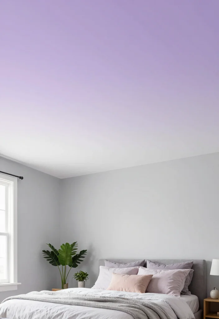 17 Painted Ceiling Bedroom Ideas: Bold Designer Statement - 6. Soft Ombre Effect 1
