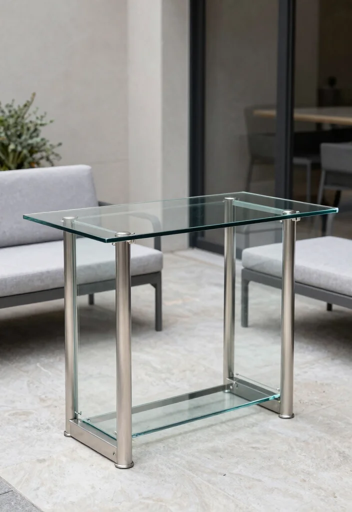 17 Patio Bar Ideas: Entertaining Outdoors Done Right - 13. Contemporary Glass Bar 1