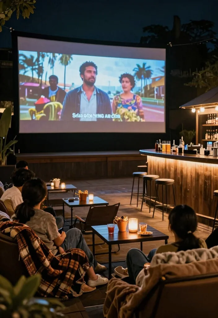 17 Patio Bar Ideas: Entertaining Outdoors Done Right - 14. Outdoor Movie Bar 1