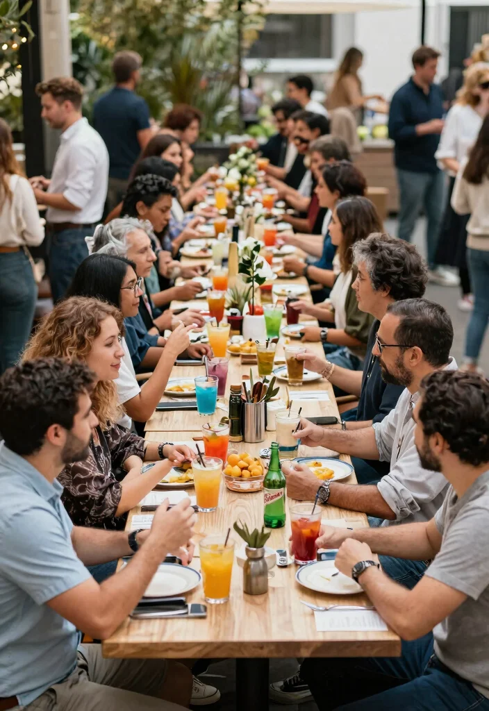 17 Patio Bar Ideas: Entertaining Outdoors Done Right - 15. Communal Bar Table 1