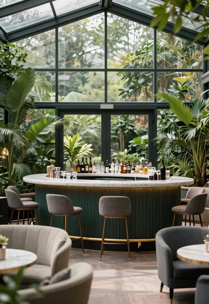 17 Patio Bar Ideas: Entertaining Outdoors Done Right - 16. Glass House Bar Retreat 1