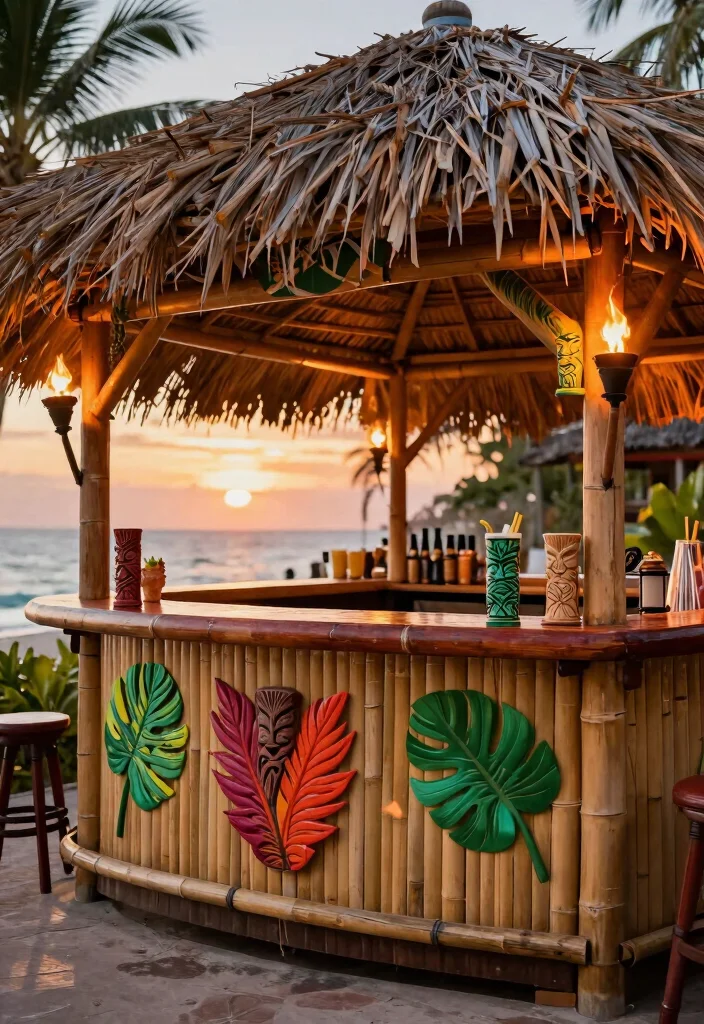 17 Patio Bar Ideas: Entertaining Outdoors Done Right - 3. Classic Tiki Bar 1