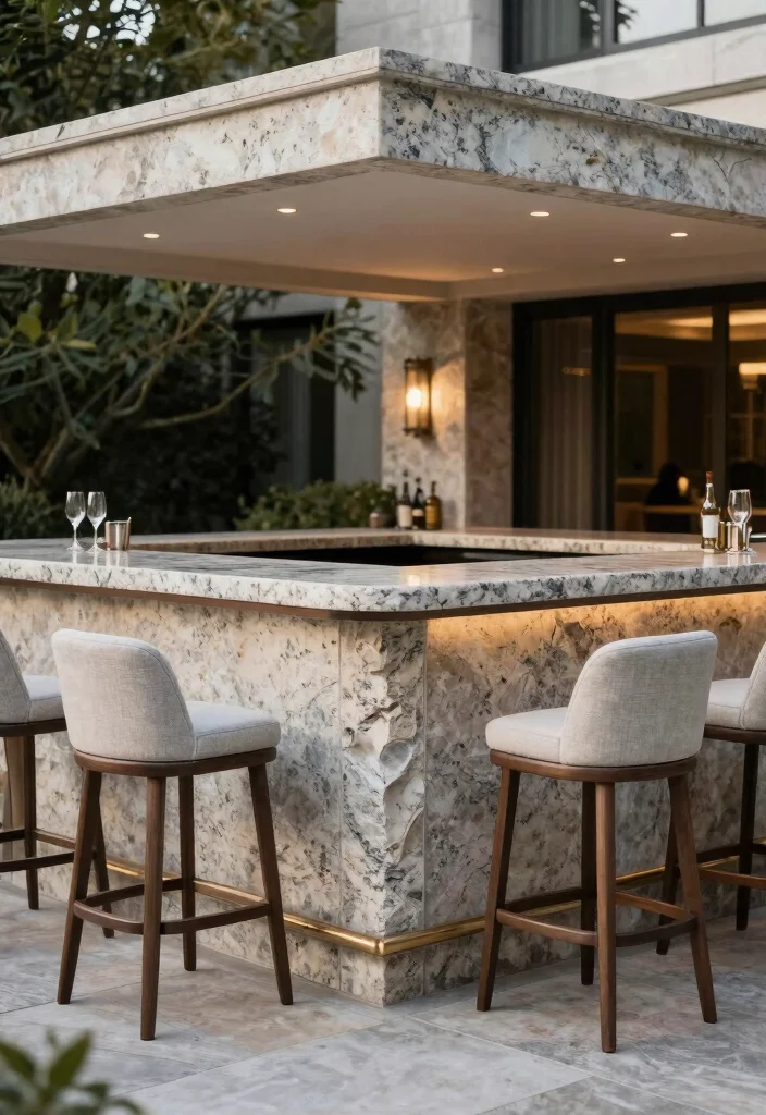 17 Patio Bar Ideas: Entertaining Outdoors Done Right - 7. Elegant Stone Bar 1