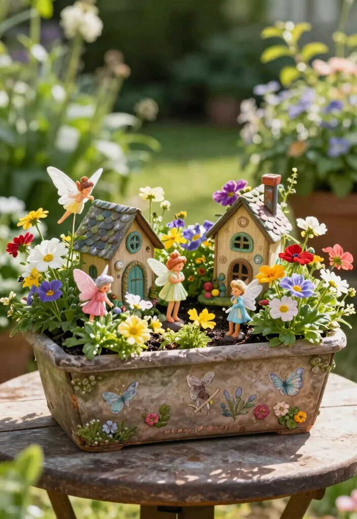 17 Planter Boxes Flowers Ideas Easy Color Boost - 16. Fairy Garden Planter Boxes 1