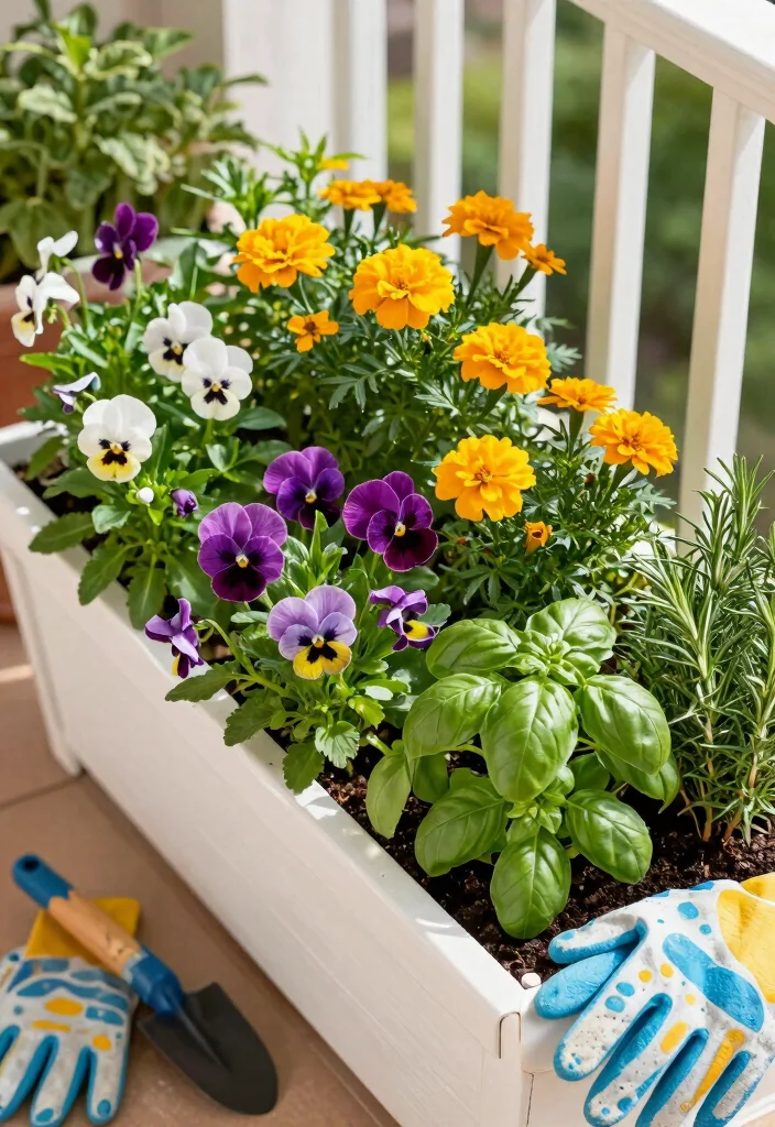 17 Planter Boxes Flowers Ideas Easy Color Boost - 4. Colorful Herb and Flower Combinations 1