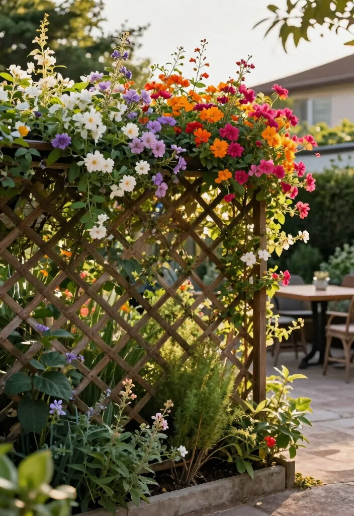 17 Ranch Fence Ideas for Rustic Wide Open Charm - 13. Trellis Fencing for Vertical Gardens 1