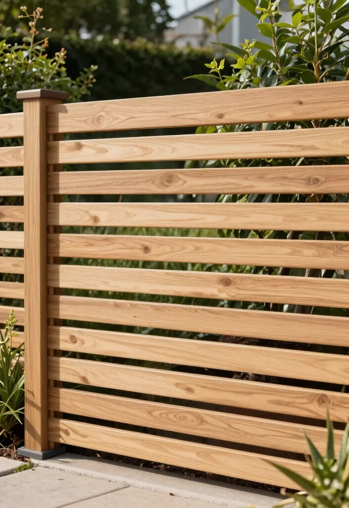 17 Ranch Fence Ideas for Rustic Wide Open Charm - 16. Horizontal Slat Fencing 1