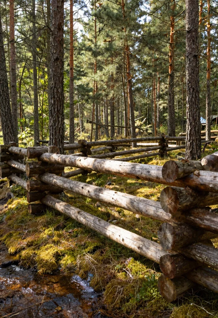 17 Ranch Fence Ideas for Rustic Wide Open Charm - 2. Rustic Log Fencing 1