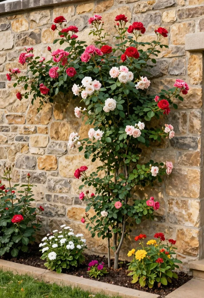 17 Rose Trellis Ideas: Romantic Blooming Structures - 10. Garden Wall Trellis 1