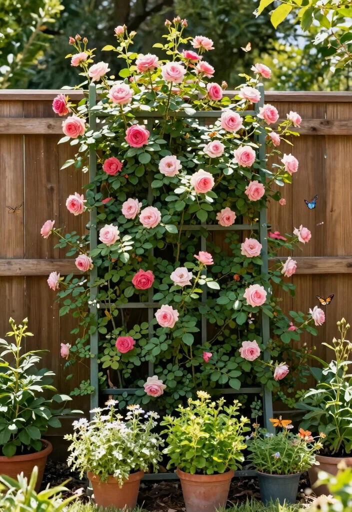 17 Rose Trellis Ideas: Romantic Blooming Structures - 4. Vertical Garden Trellis 1
