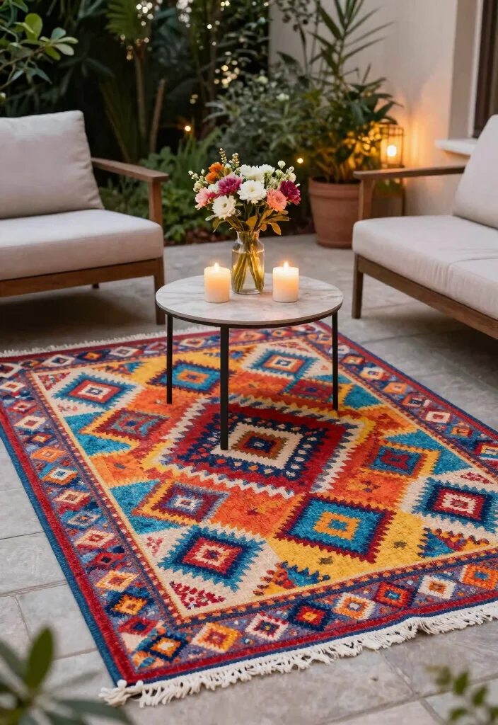 17 Small Patio Decorating Ideas Big Style Tiny Space 8 17 Small Patio Decorating Ideas Big Style Tiny Space - 8. Invest in an Outdoor Rug 1