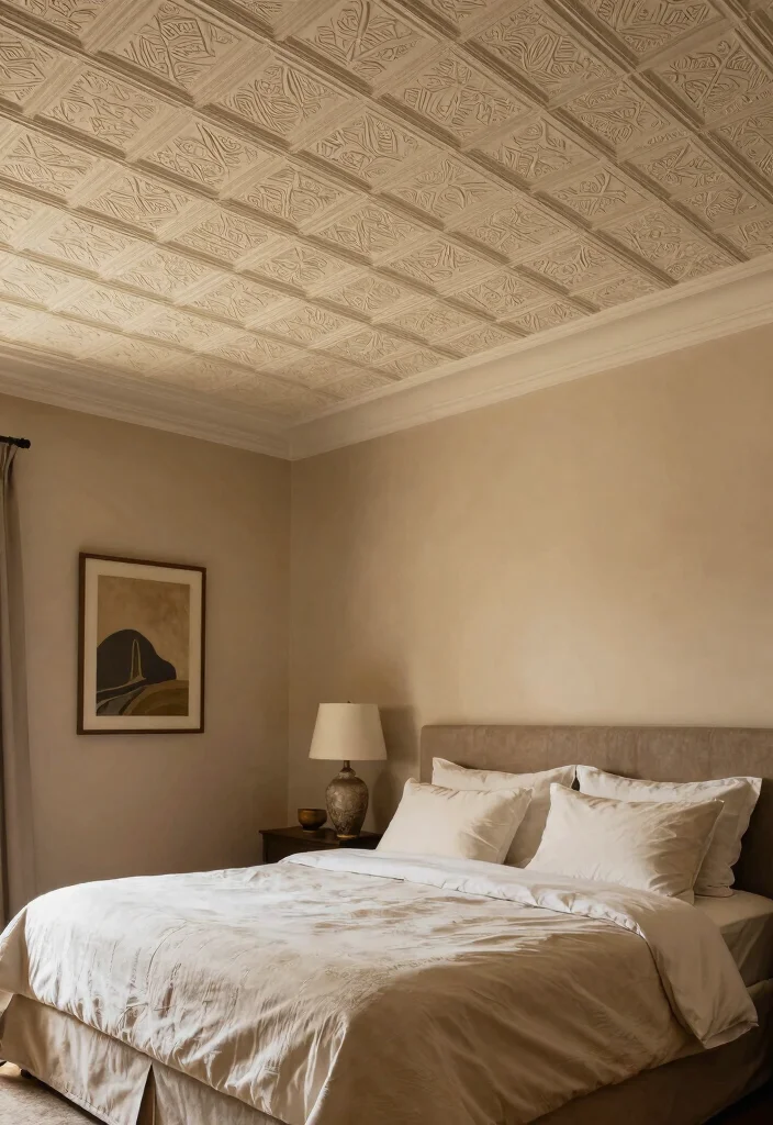 18 Bedroom Ceiling Design Modern Luxury Ideas Hotel Style Finish - 10. Textured Ceiling Tiles 1